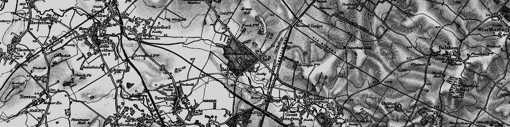 Old map of Babraham in 1895
