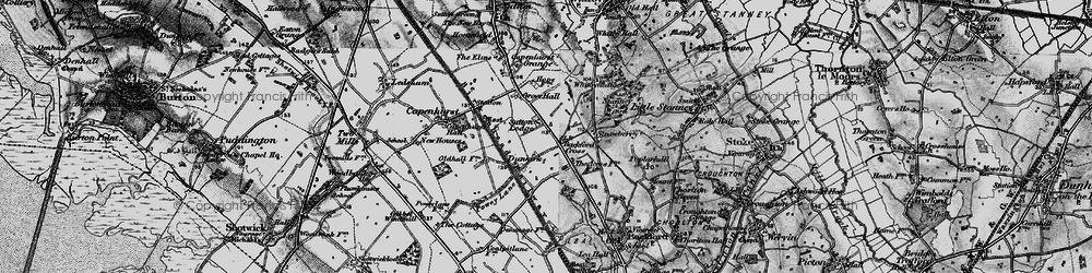 Old map of Backford Cross in 1896