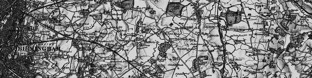 Old map of Bacon's End in 1899