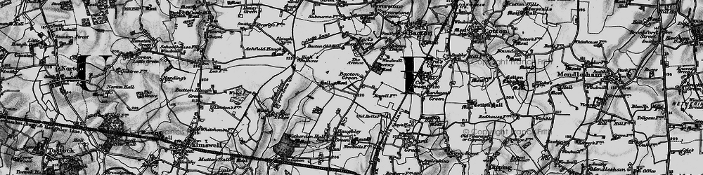 Old map of Bacton Green in 1898