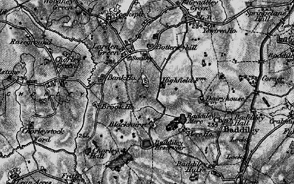 Old map of Baddiley Hulse in 1897