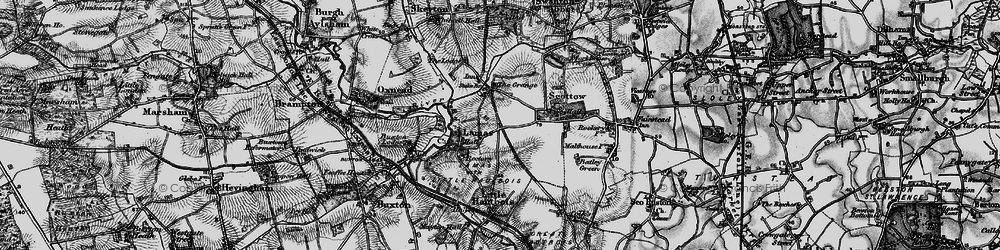 Old map of Badersfield in 1898