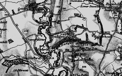 Old map of Badger Dingle in 1899