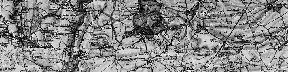 Old map of Badminton Ho in 1898