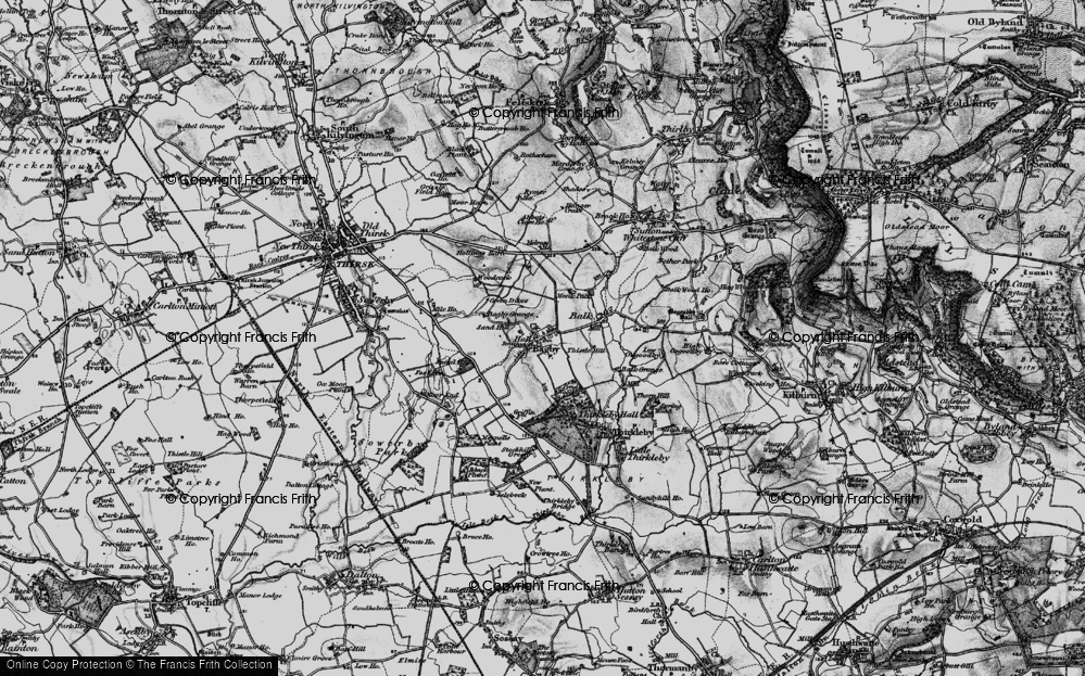 Old Map of Historic Map covering Abbot's Close in 1898