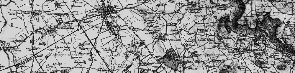 Old map of Bagby Grange in 1898