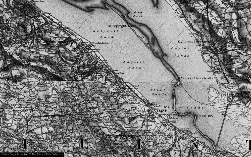 Old Map of Historic Map covering Bagillt Bank in 1896