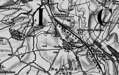 Old map of Bagworth Heath in 1895