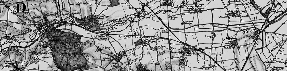 Old map of Bainton in 1895