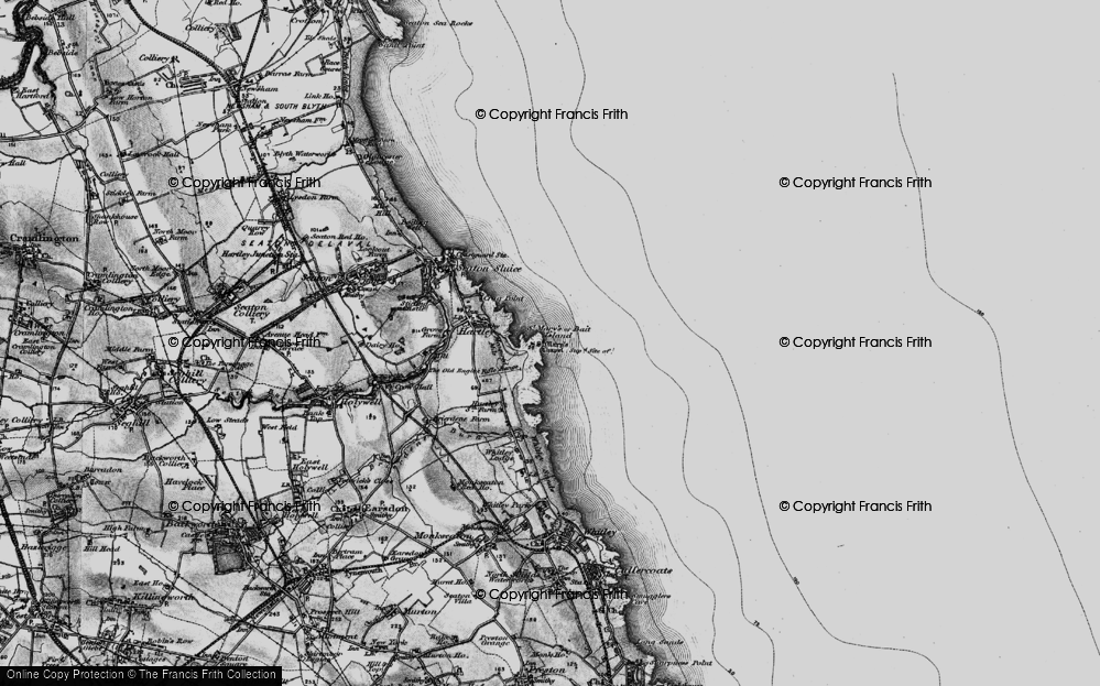 Old Ordnance Survey Maps Hartley St Marys Island Northumberland 1892 