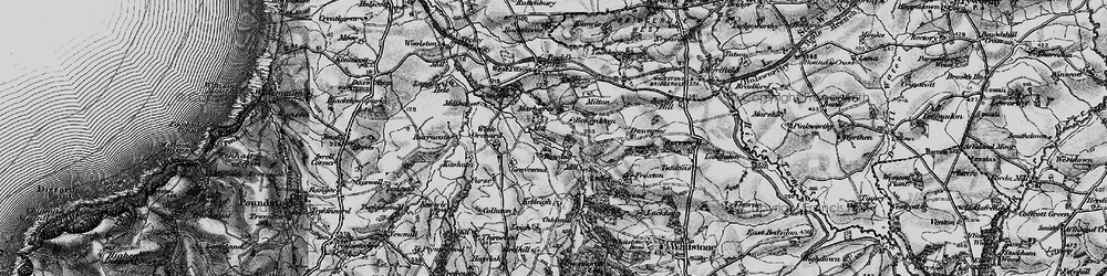 Old map of Bowdah in 1896