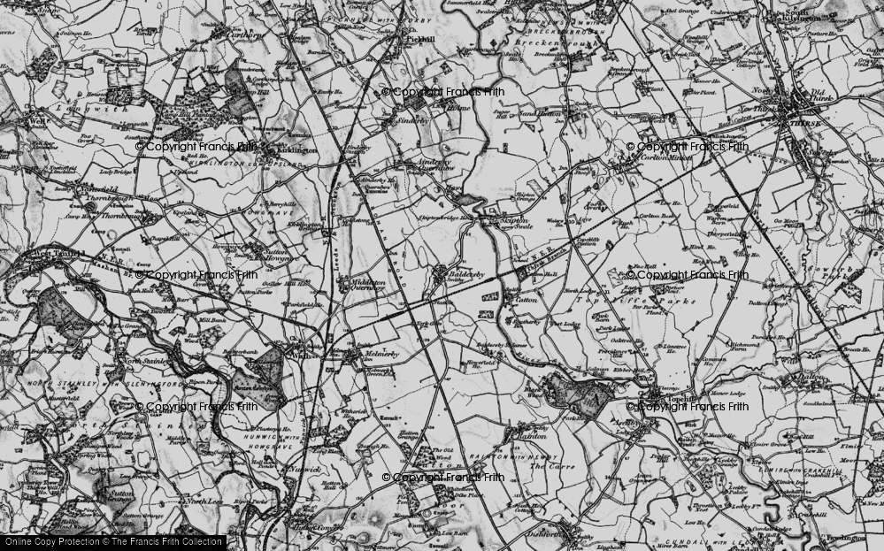 Old Map of Baldersby, 1898 in 1898