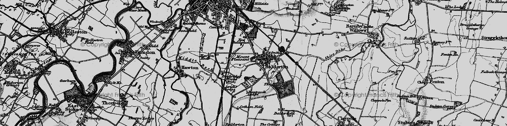 Old map of Balderton in 1899