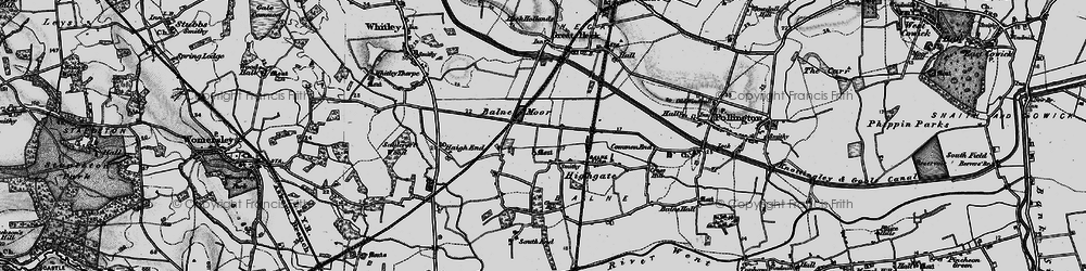 Old map of Balne Moor in 1895