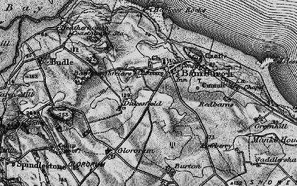 Old map of Budle Point in 1897