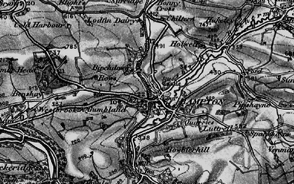 Old map of Bampton in 1898