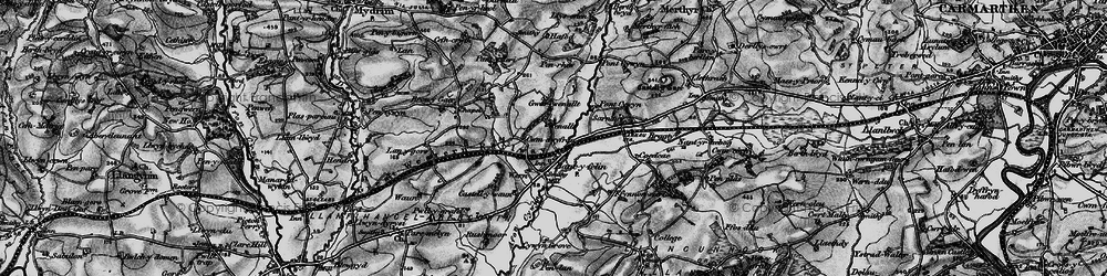 Old map of Afon Cywym in 1898