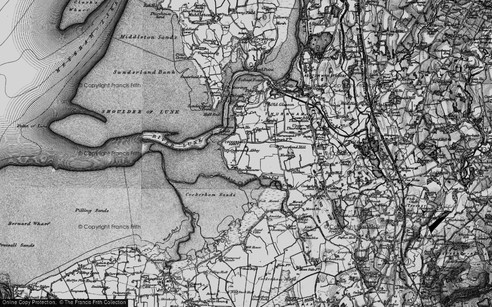Old Map of Historic Map covering Thursland Hill in 1896