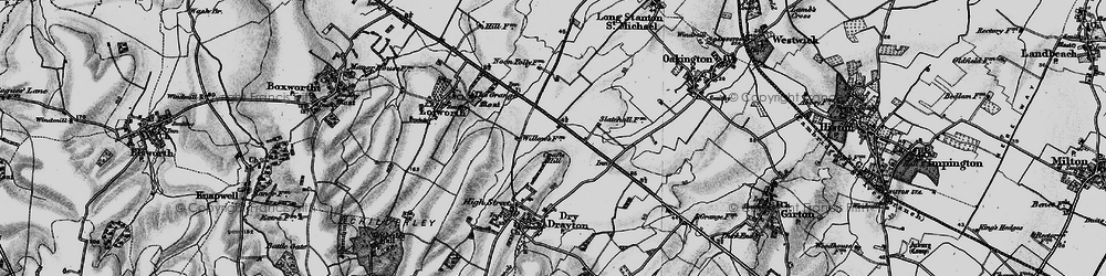 Old map of Bar Hill in 1898