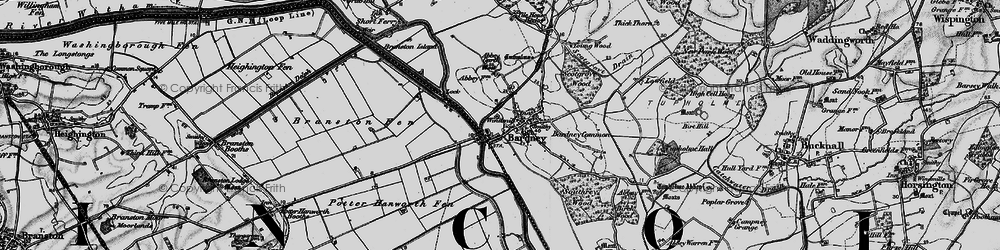 Old map of Bardney in 1899