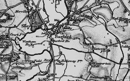 Old map of Barford in 1898