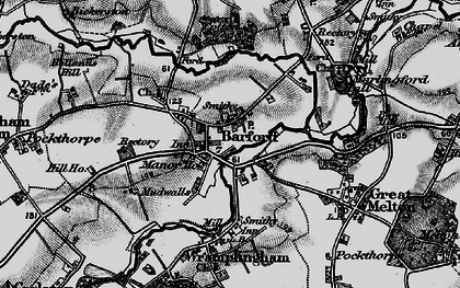 Old map of Barford in 1898