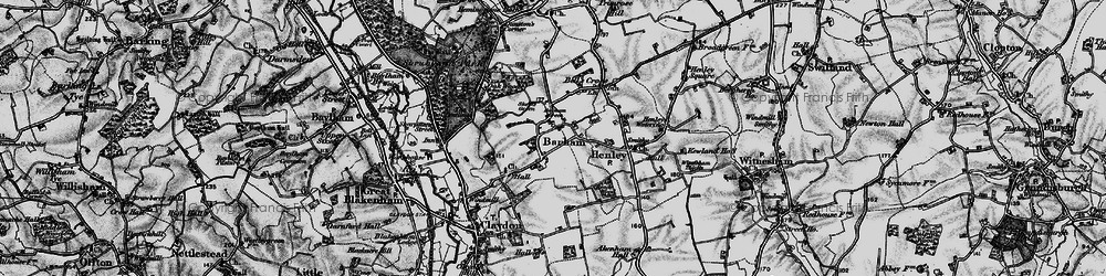 Old map of Barham Green in 1896