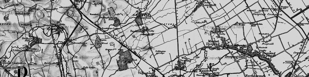 Old map of Barholm in 1895