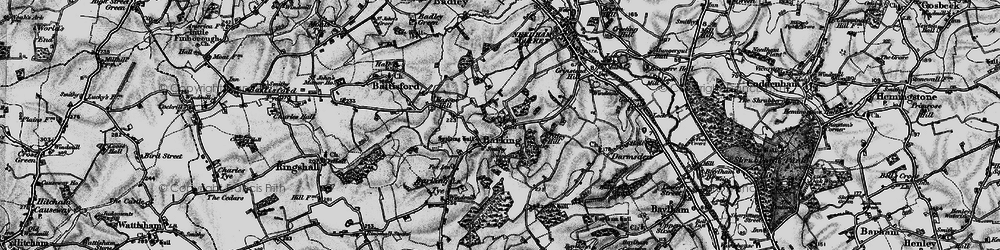 Old map of Barking in 1896