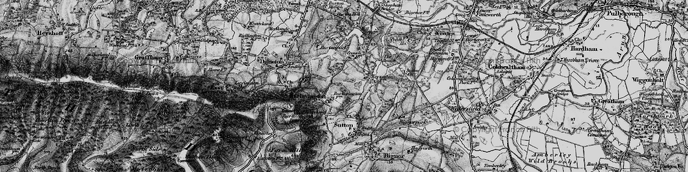 Old map of Burton Mill Pond in 1895