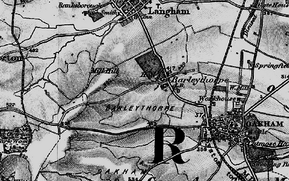 Old map of Barleythorpe in 1899