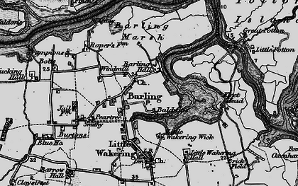 Old map of Barling Marsh in 1895