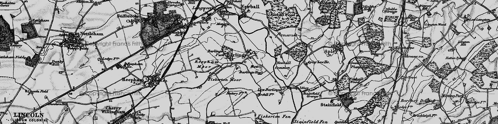 Old map of Barlings in 1899