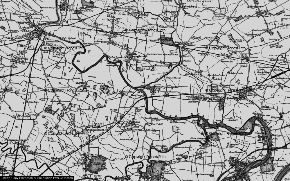 Old Map of Historic Map covering Barmby Barrage in 1895