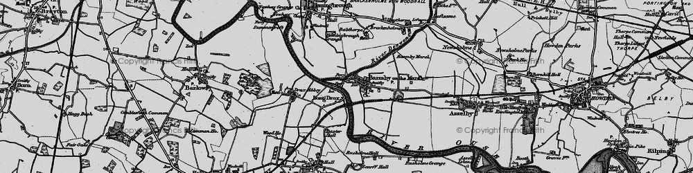 Old map of Barmby Barrage in 1895