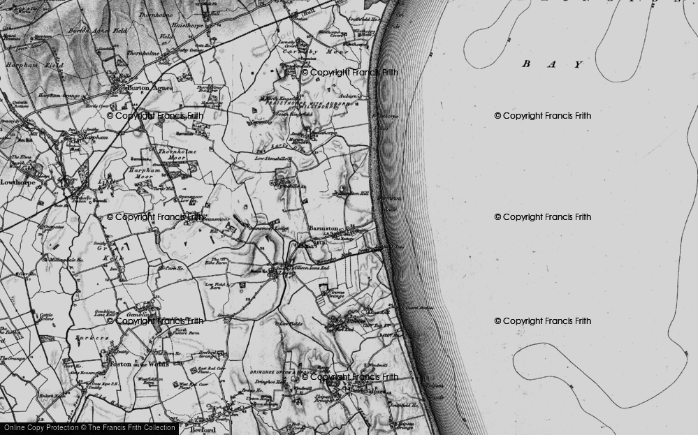 Old Map of Historic Map covering Barmston Sands in 1897