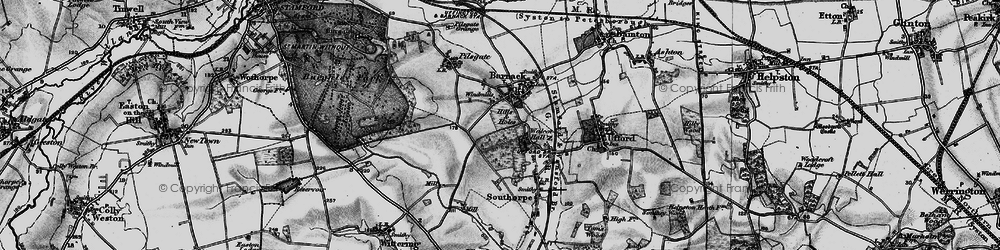 Old map of Barnack in 1898