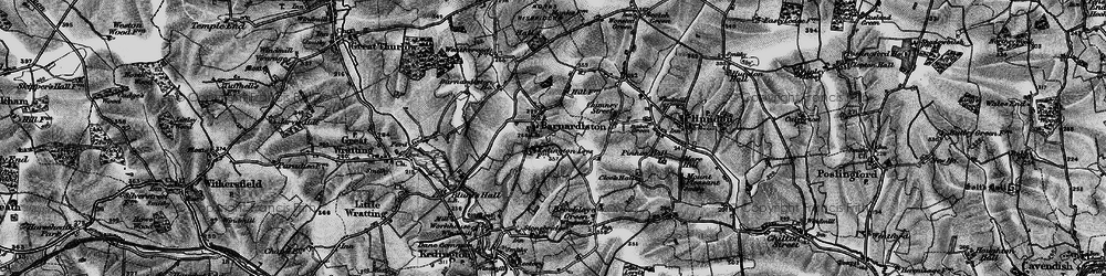 Old map of Barnardiston in 1895