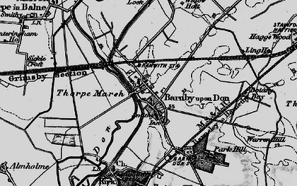 Old map of Barnby Dun in 1895