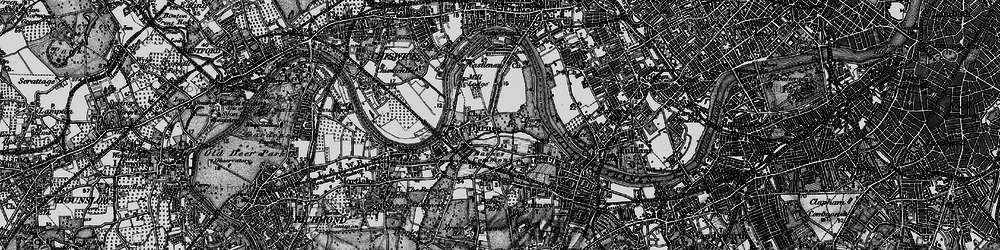 Old map of Barnes Common in 1896