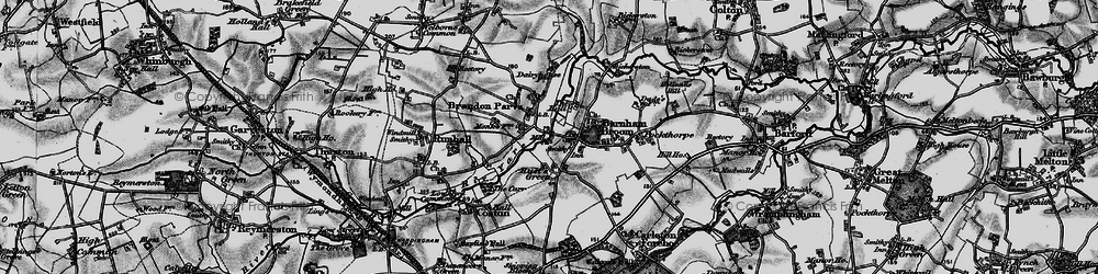 Old map of Barnham Broom in 1898