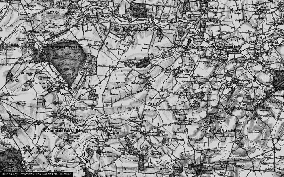 Old Map of Barningham, 1898 in 1898