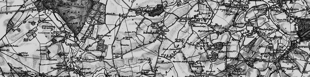 Old map of Barningham in 1898