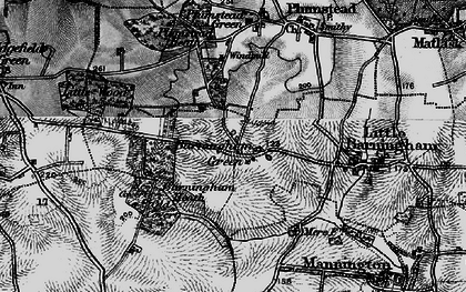 Old map of Barningham Green in 1898