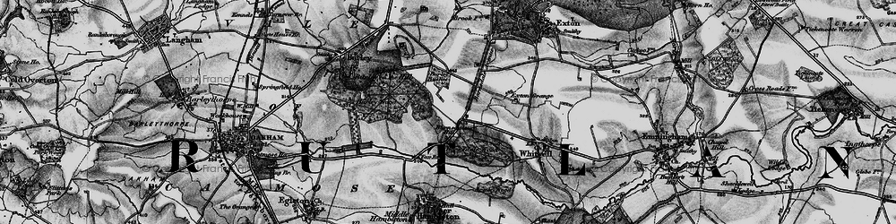 Old map of Burley Bushes in 1895