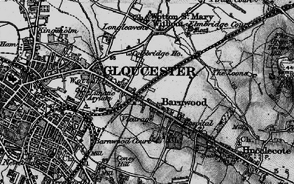Old map of Barnwood in 1896