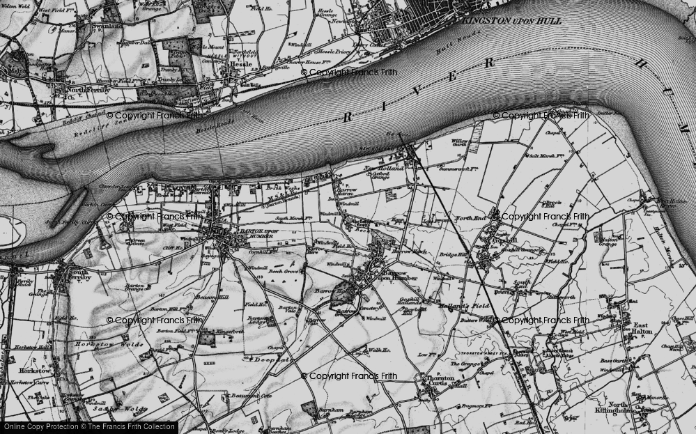 Old Map of Historic Map covering Barrow Mere in 1895