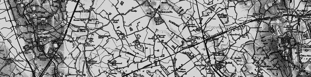 Old map of Bickerstaffe Moss in 1896