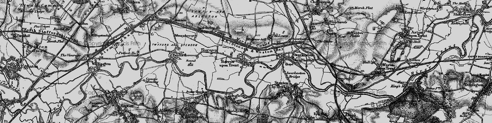 Old map of Barrow upon Trent in 1895
