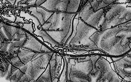 Old map of Bartlow Hills in 1895